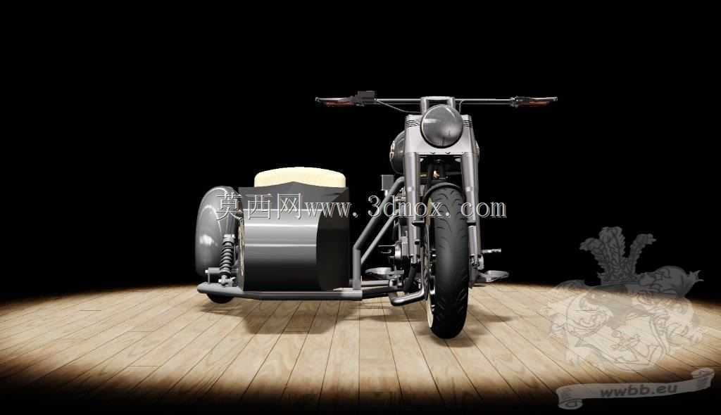 ����cadģ�͵�harley sidecar��Ⱦ