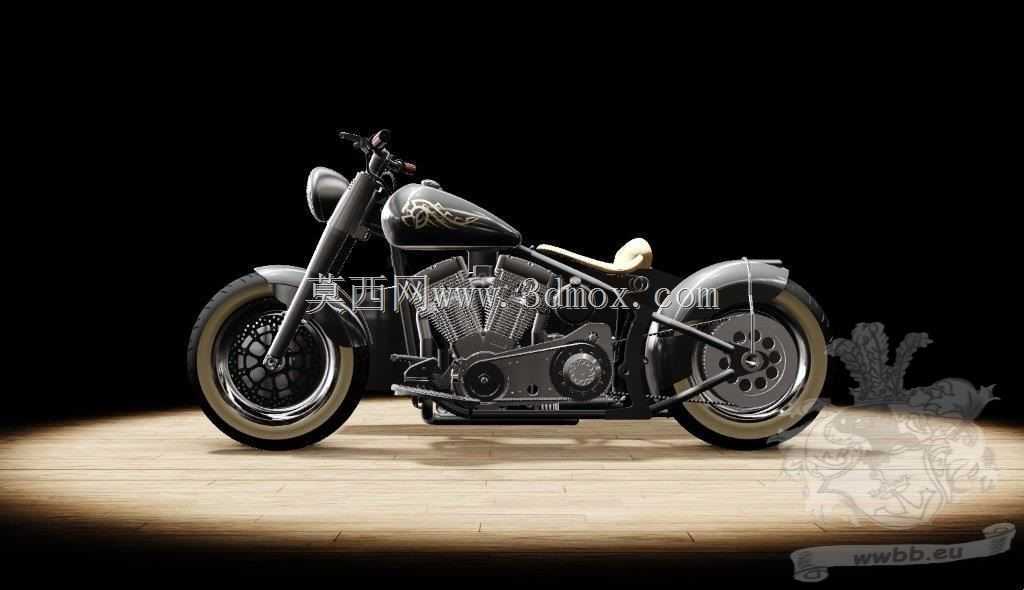 ����cadģ�͵�harley sidecar��Ⱦ