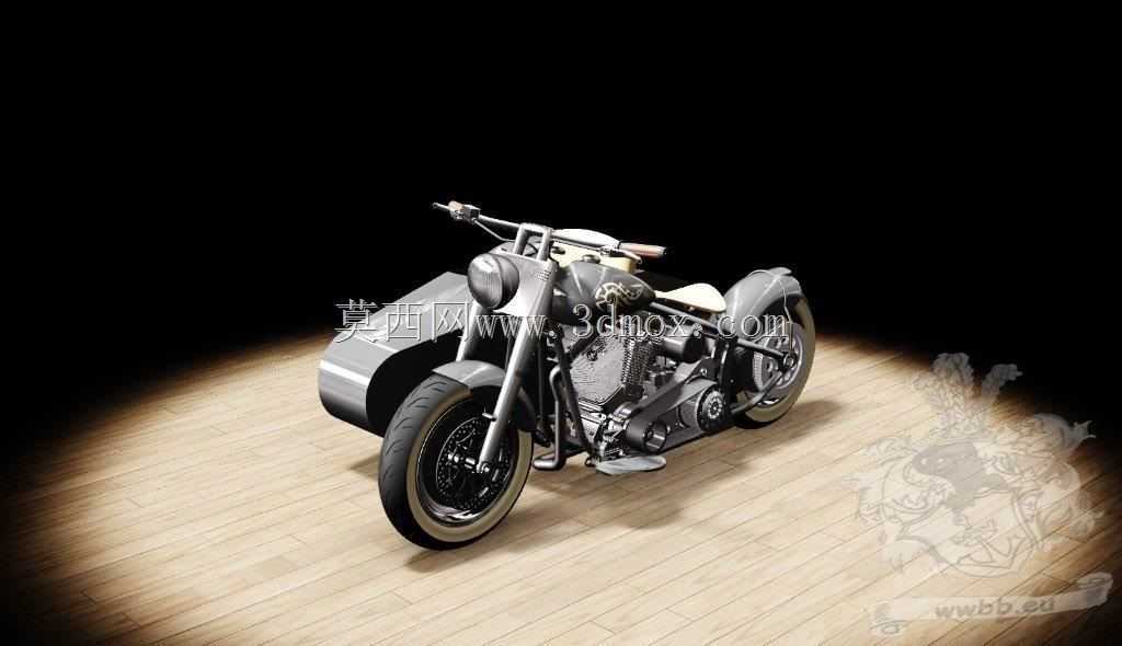 ����cadģ�͵�harley sidecar��Ⱦ