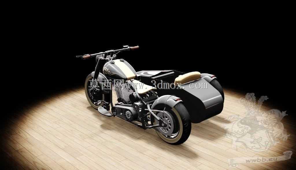 ����cadģ�͵�harley sidecar��Ⱦ