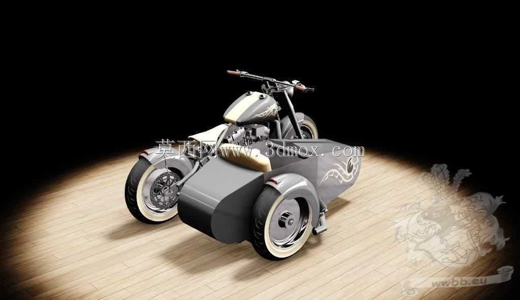 ����cadģ�͵�harley sidecar��Ⱦ