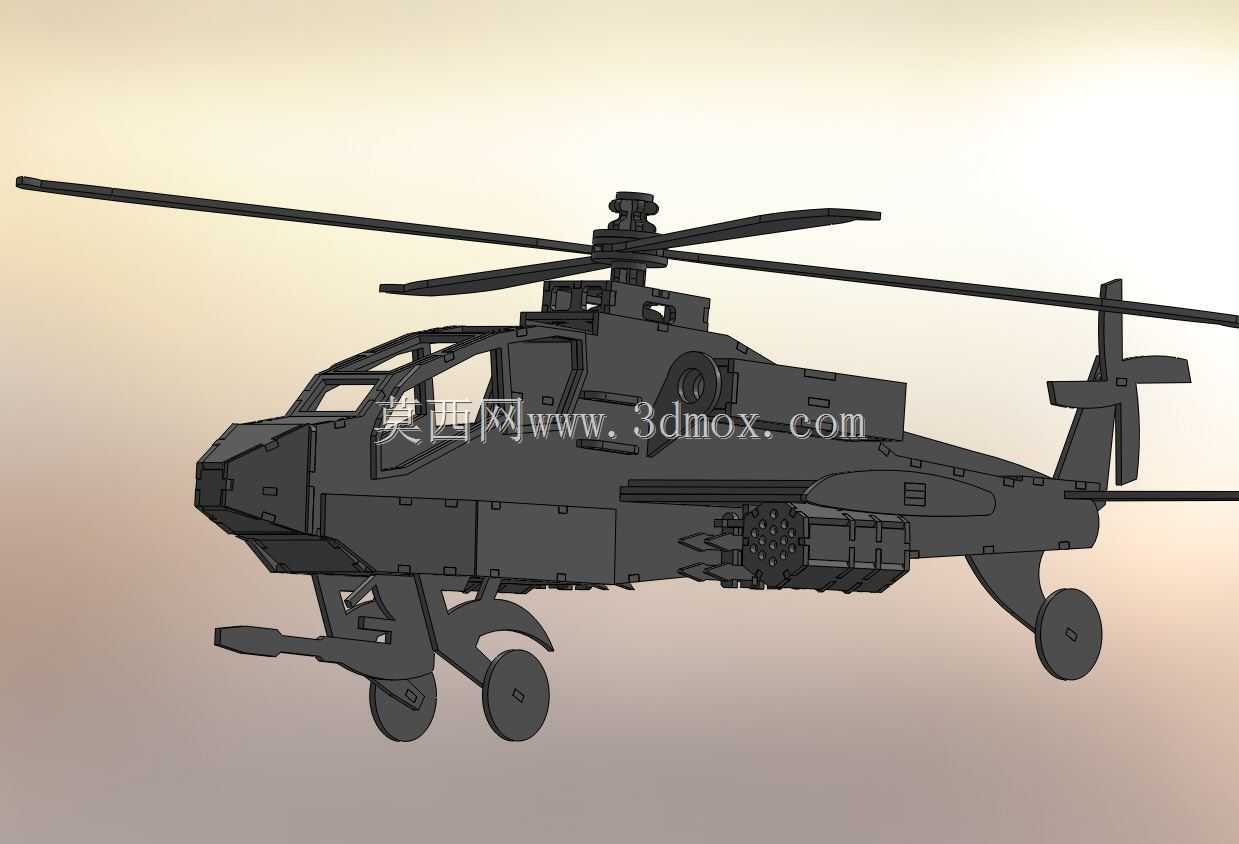 ������ֱ����AH-64-puzzle-3d-model