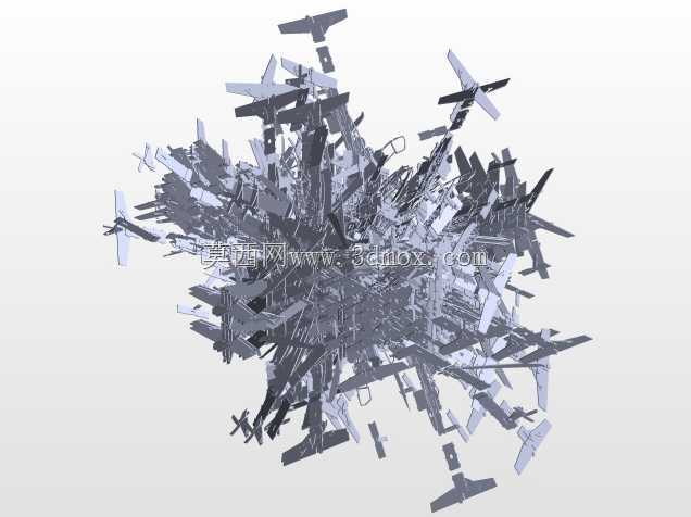 阿帕奇直升机AH-64-puzzle-3d-model