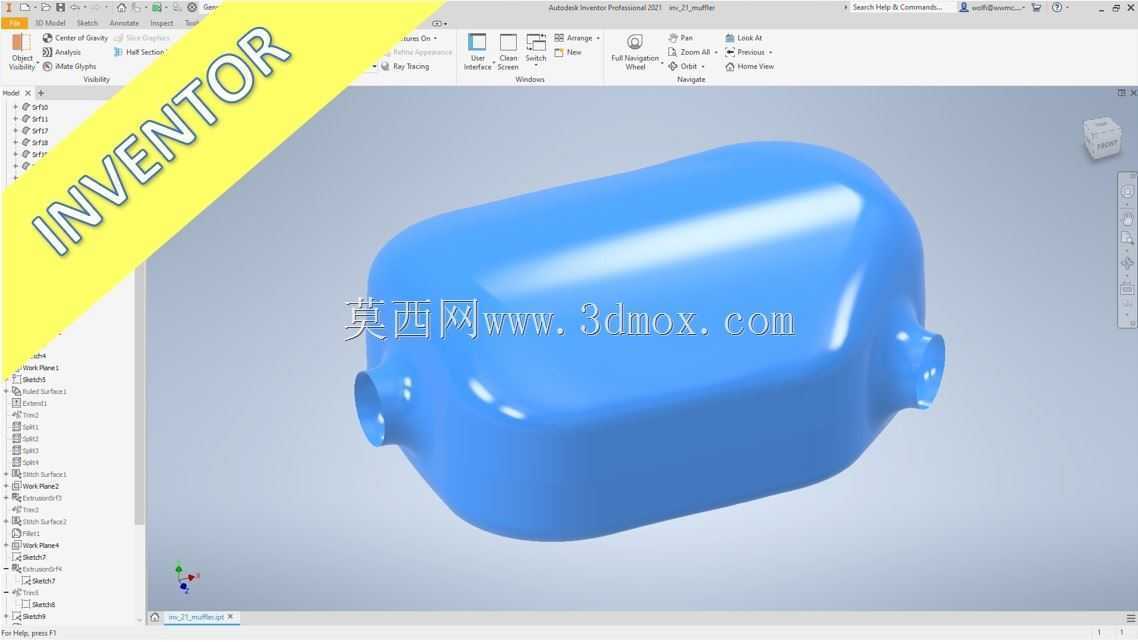 消音器/消音器西门子NX 12/Catia v5