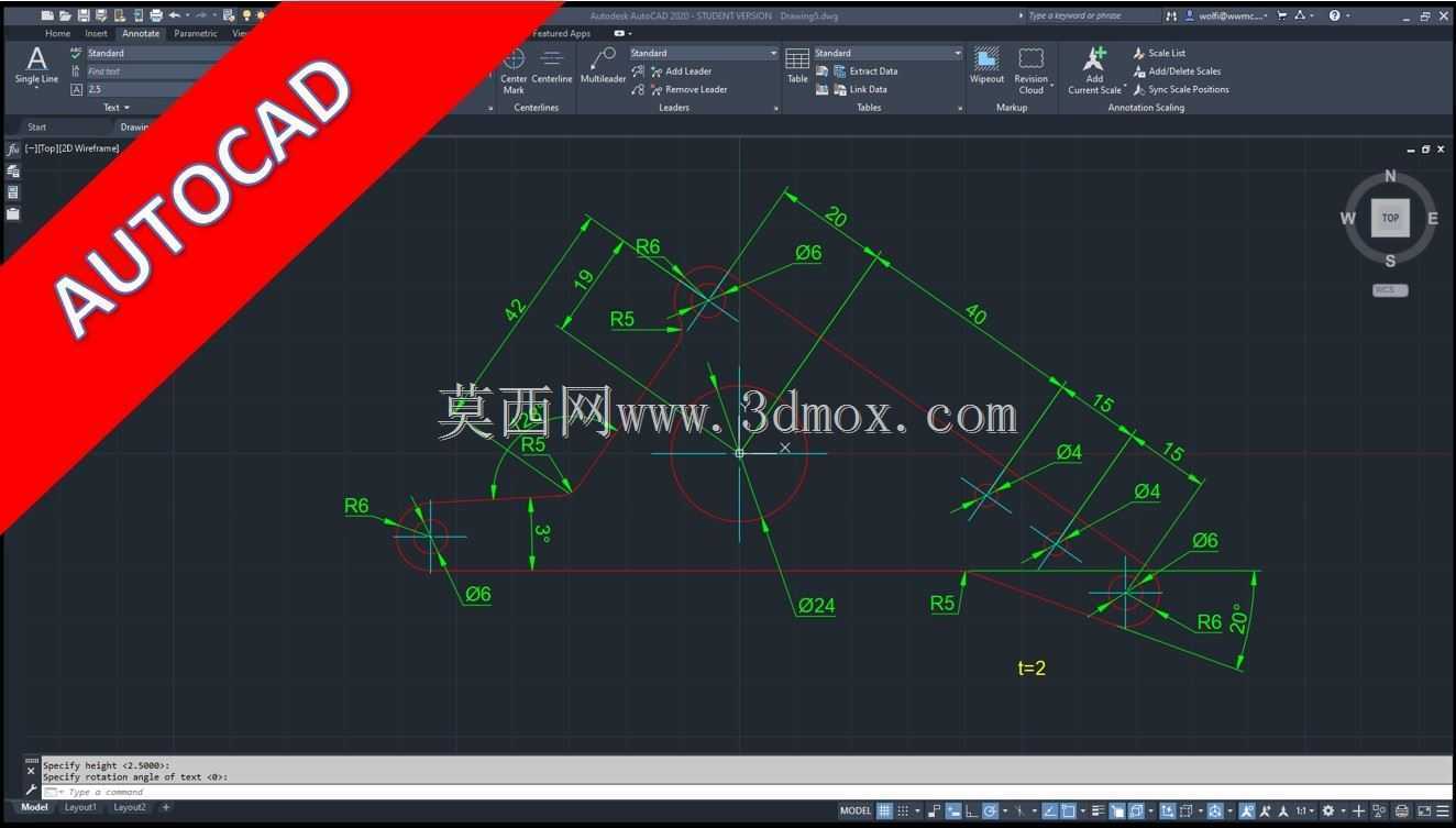Autocad 2020-基本二维-绘图练习
