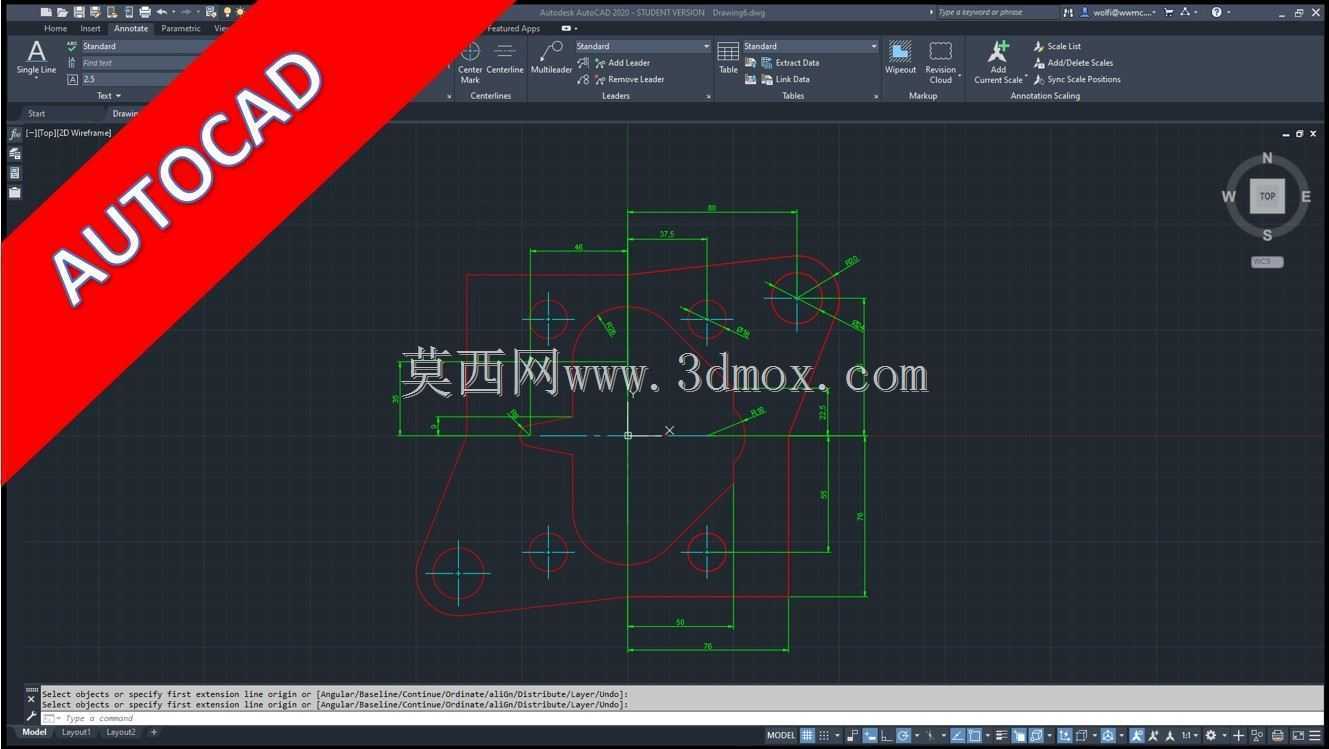 Autocad 2020-基本二维-绘图练习