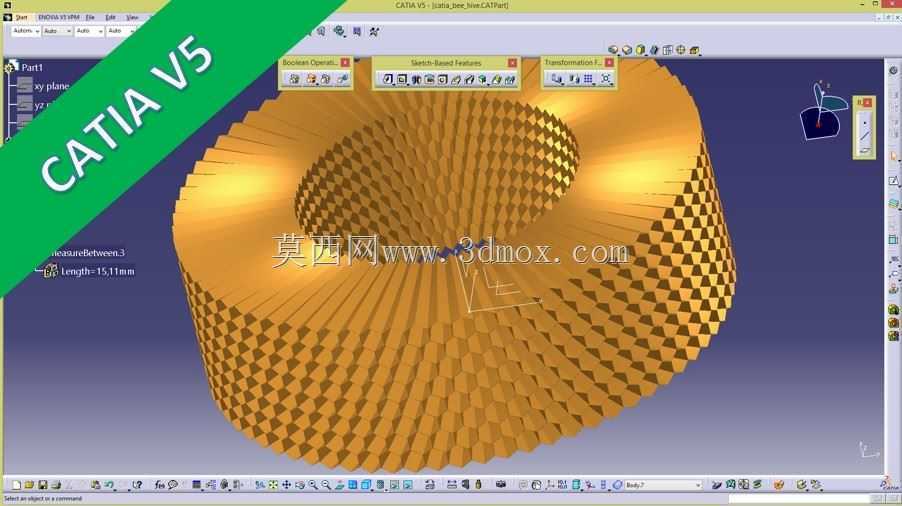 蜂巢-Bienenwaben Catia v5/Siemens NX 11/Inventor 2017/Autocad 2017\u0026教程