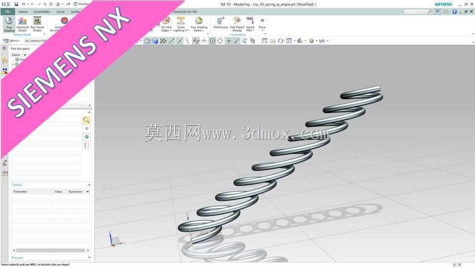 带角度的螺旋弹簧Catia v5/Siemens NX 10/Inventor 2017/SolidWorks 2016