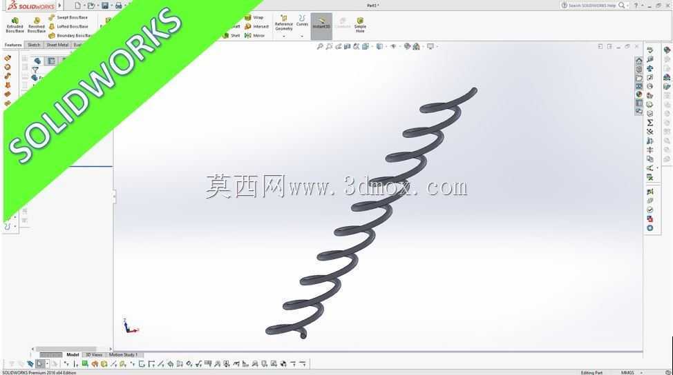 带角度的螺旋弹簧Catia v5/Siemens NX 10/Inventor 2017/SolidWorks 2016