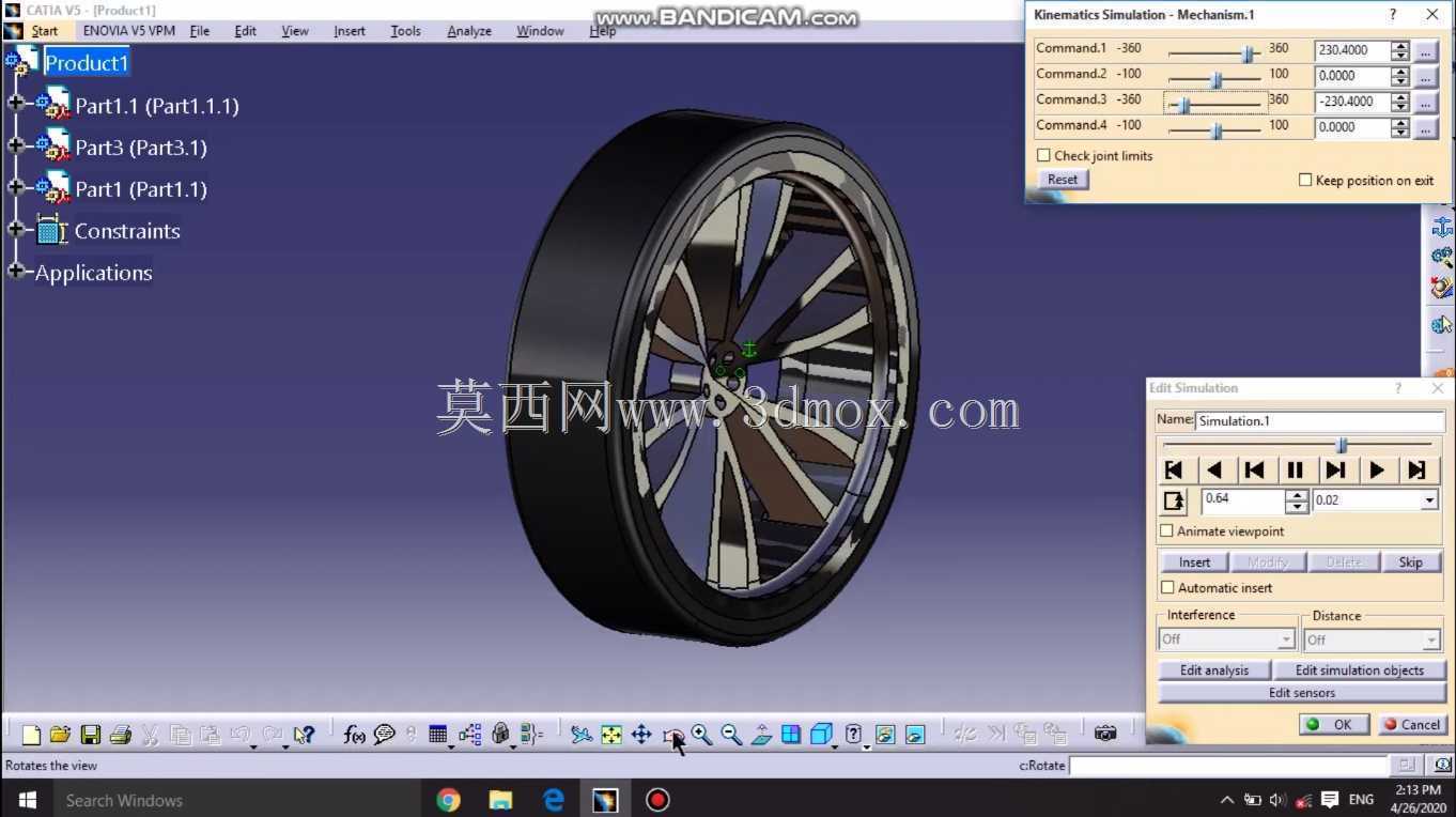 CATIA V5车轮总成和动画