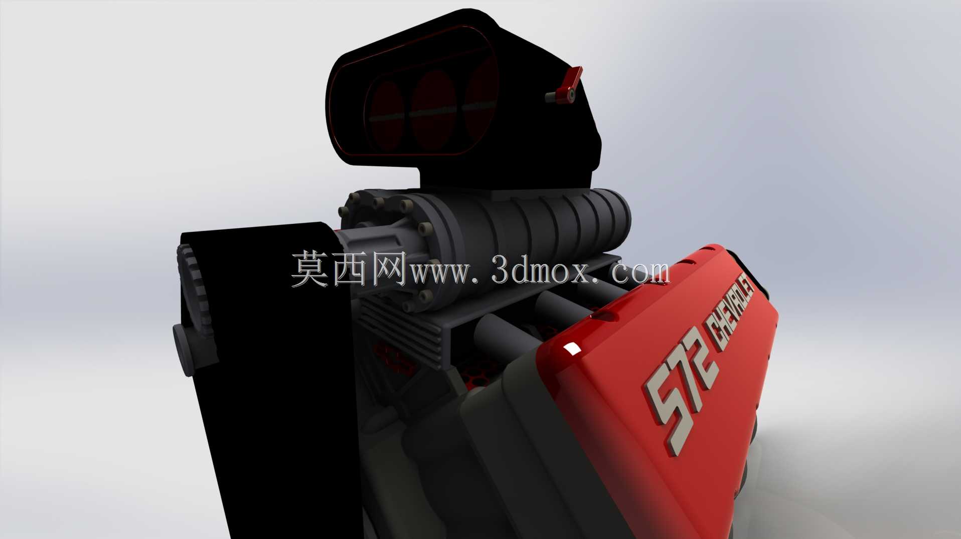 带鼓风机的V8发动机