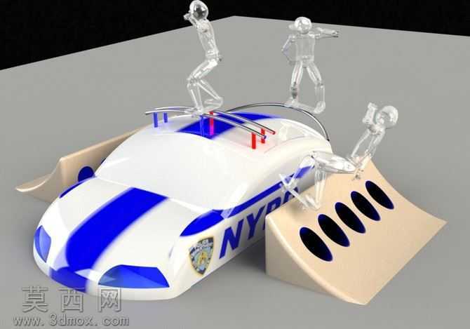 警察车弧skateable艺术
