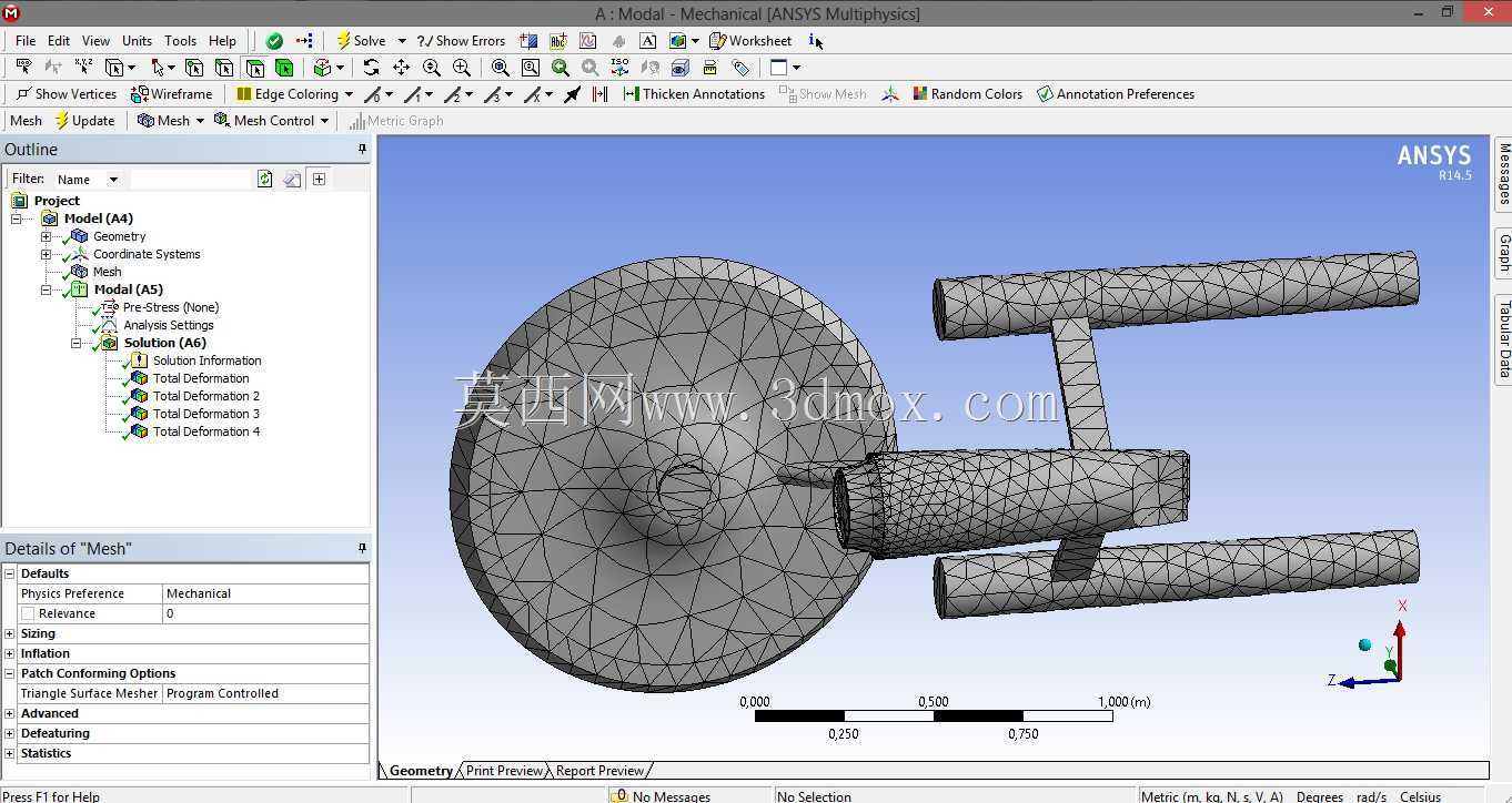 Análise Modal na na nave U.S.FARRAGUT do Star Trek教程
