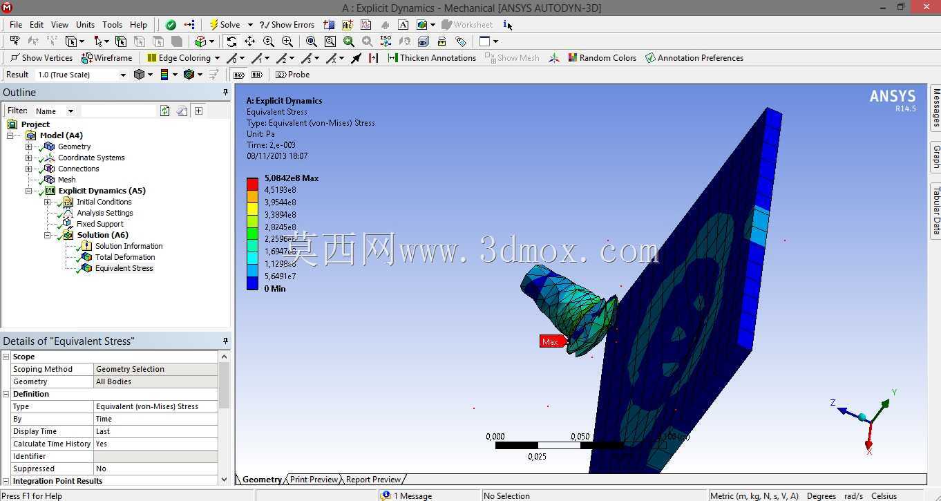 教程Ansys-一个75毫米大铁塔项目的平面图。