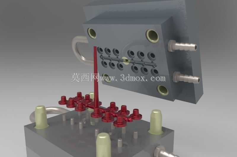 模具2上的塑料注射