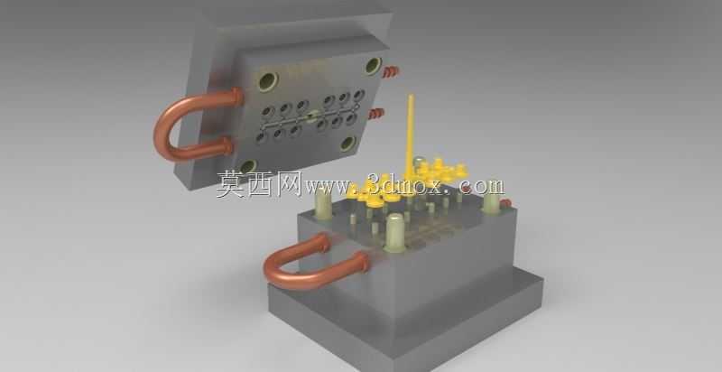 模具2上的塑料注射