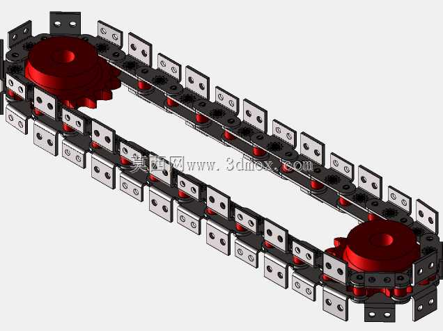 带附件K2 1X1和2X2以及链轮的双节距2080输送链