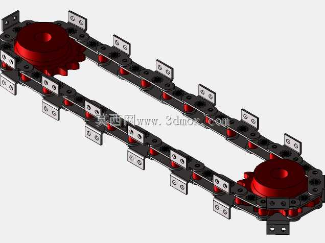 带附件K2 1X1和2X2以及链轮的双节距2080输送链