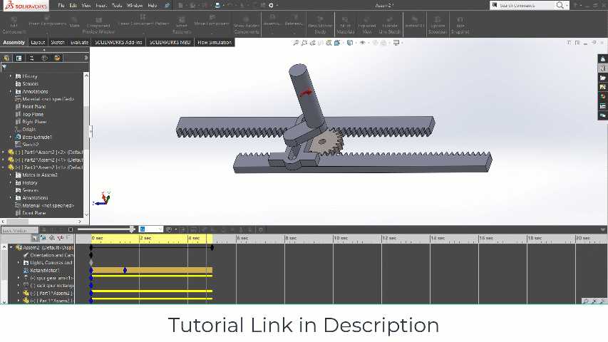 solidworks中的齿轮齿条机构