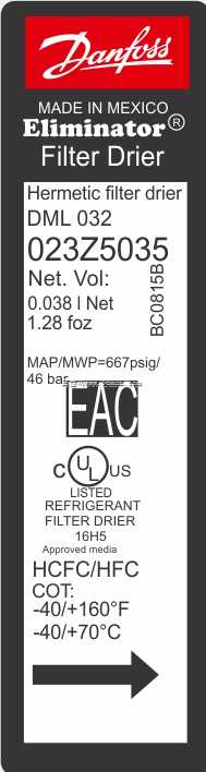Filtro Danfoss 1/4 \��DML032