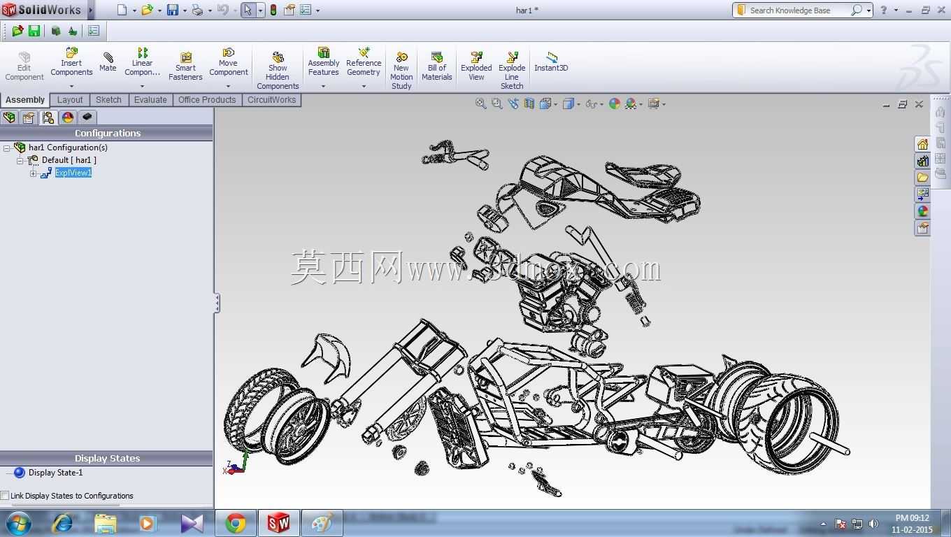 哈雷戴维森V杆概念模型,Solidworks2011