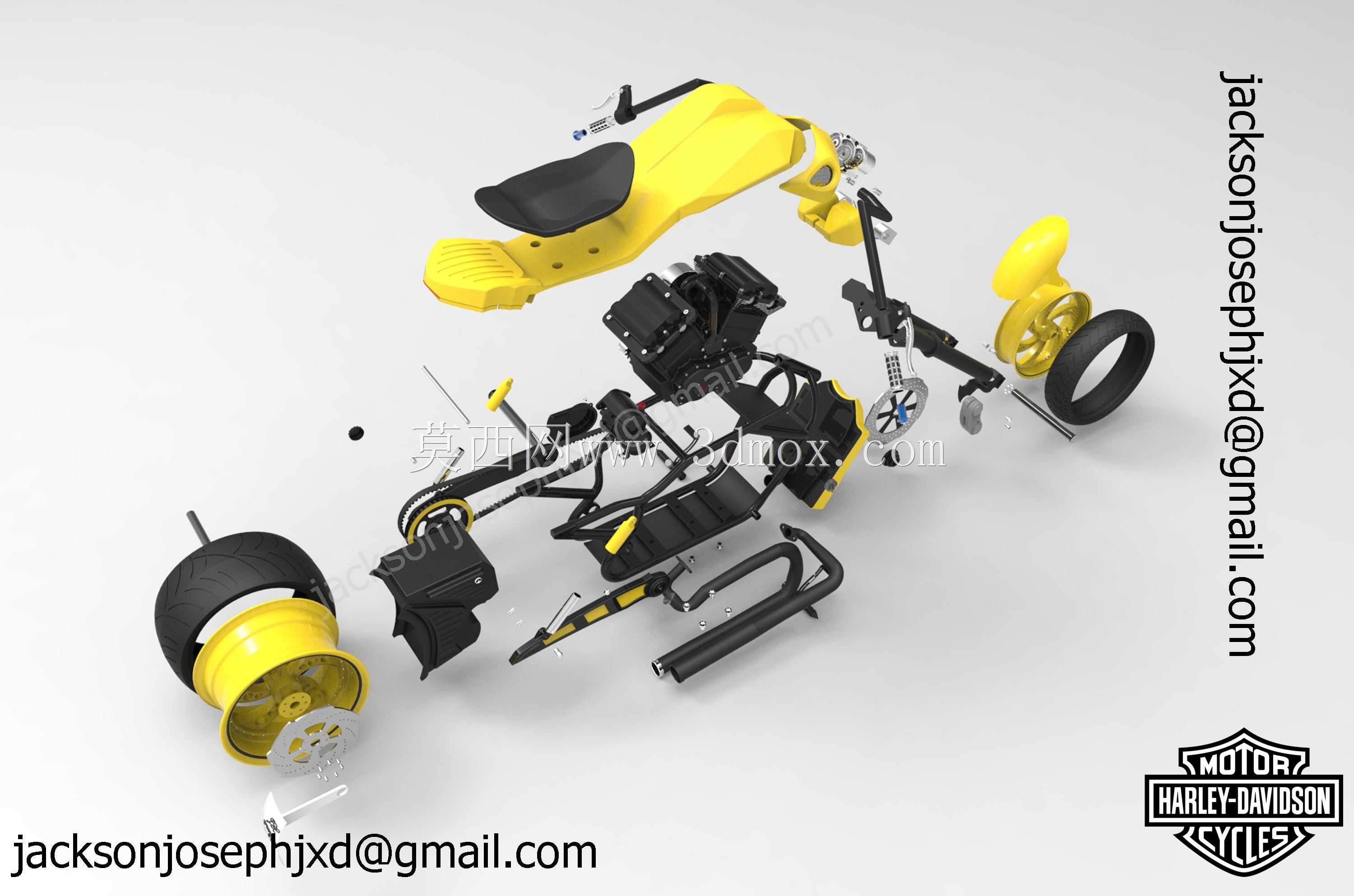 哈雷戴维森V杆概念模型,Solidworks2011