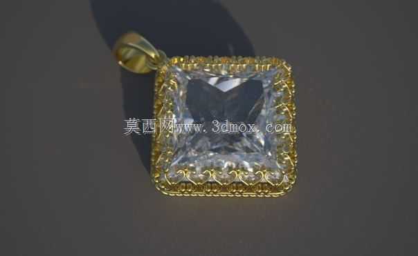 方形宝石吊坠