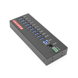 USB 3.0 10端口工业金属集线器,带15KV ESD保护