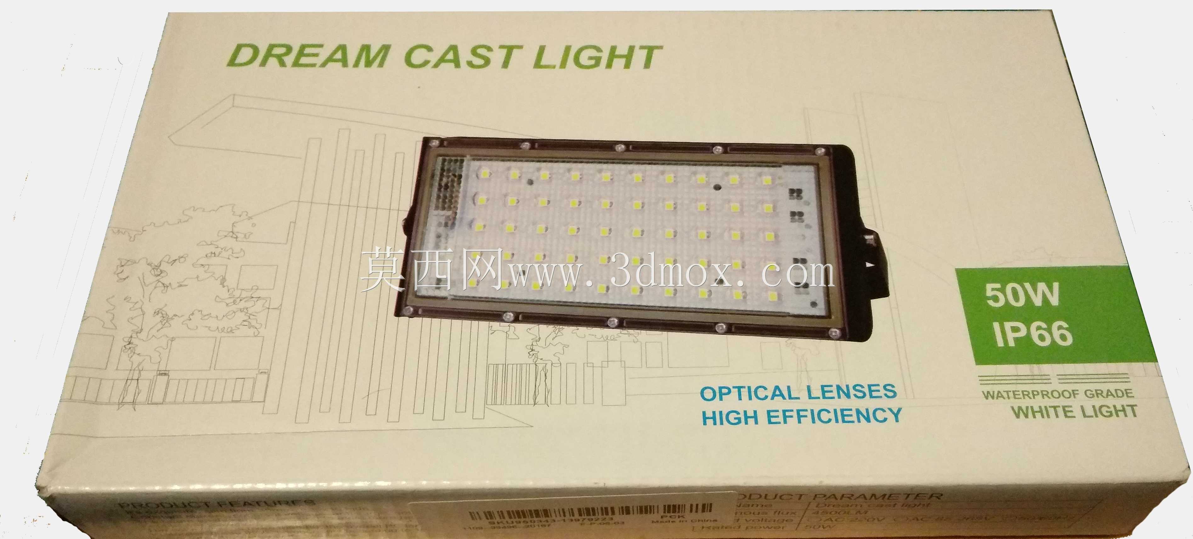 50W 4500lm防水IP65 50 LED泛光灯带透镜白光聚光灯户外灯AC220V