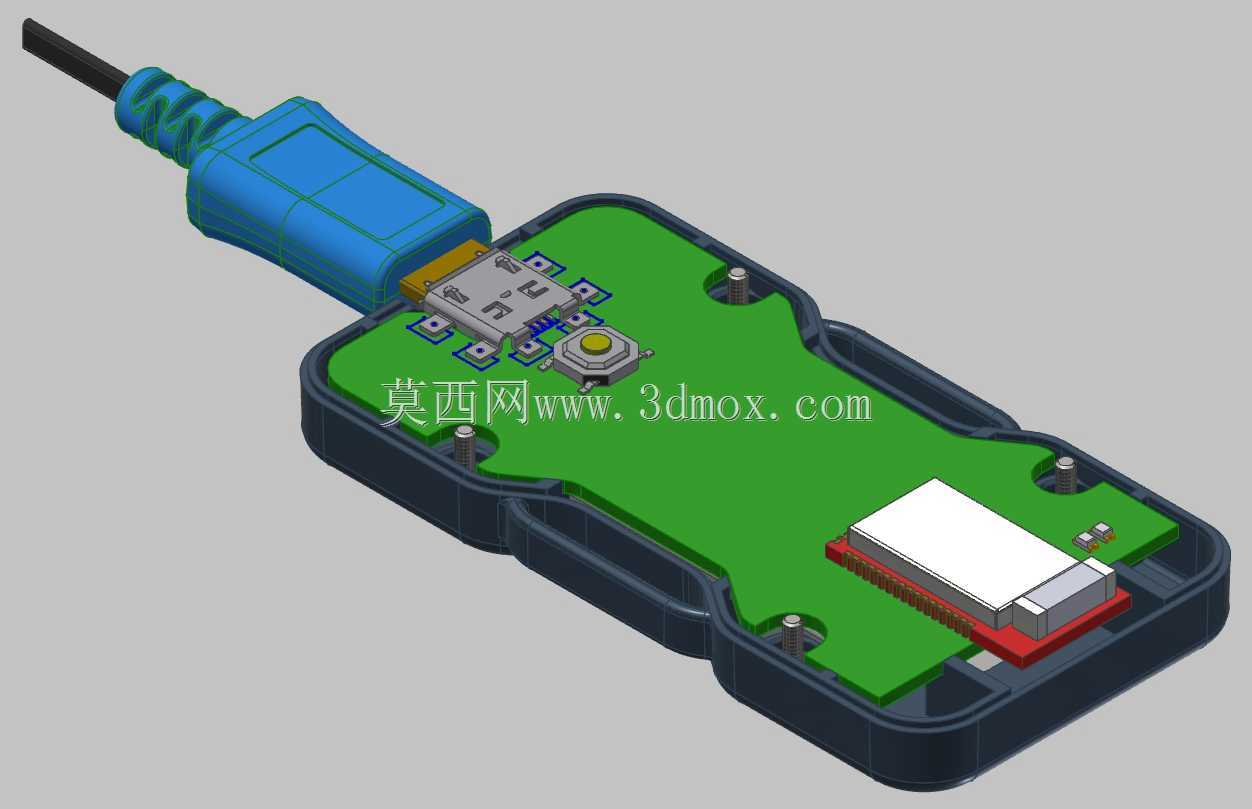医用传感器。印刷电路板的外壳和3D布局