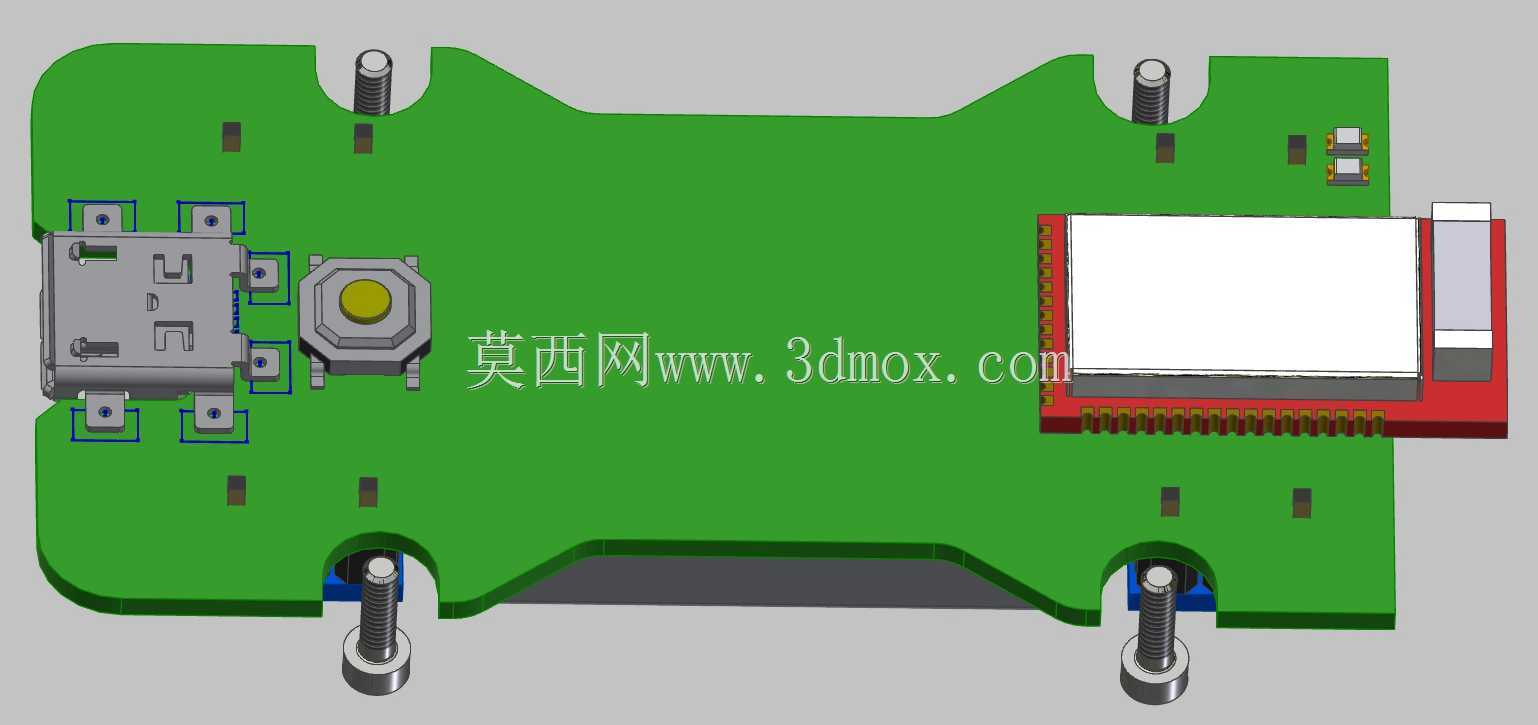 医用传感器。印刷电路板的外壳和3D布局