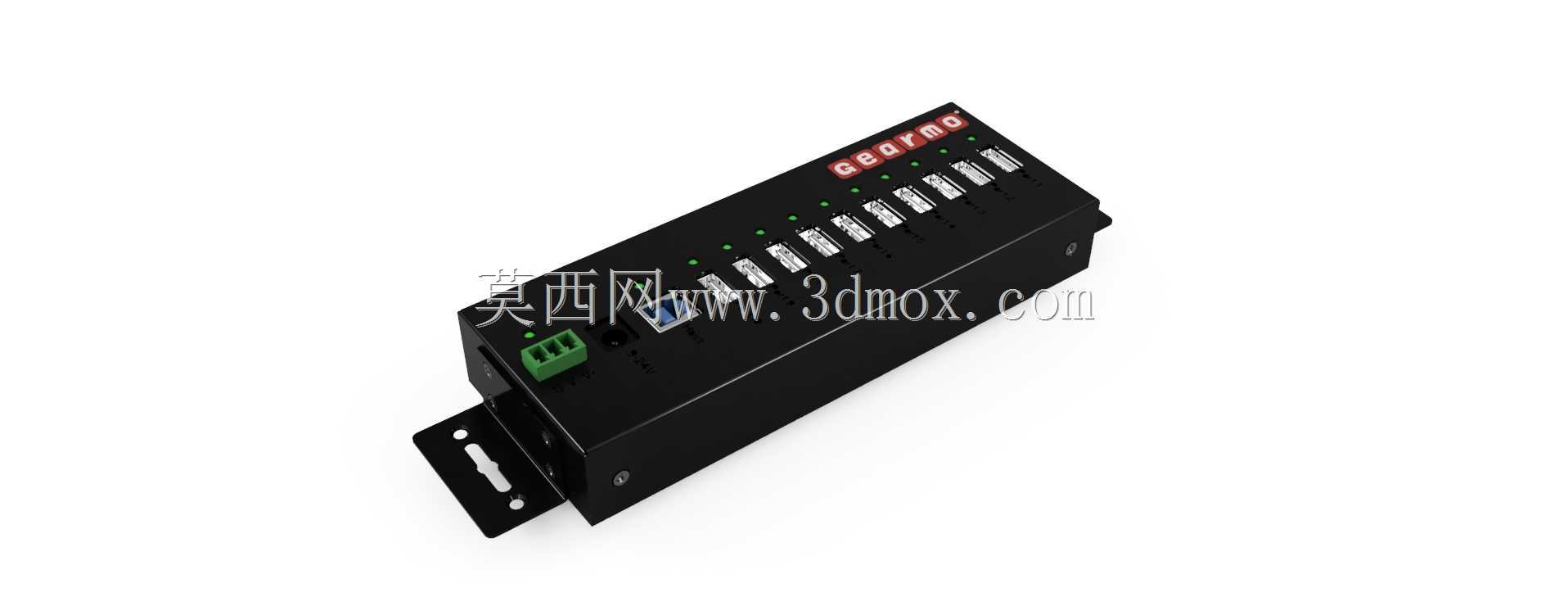 USB 3.0 10端口工业金属集线器,带15KV ESD保护