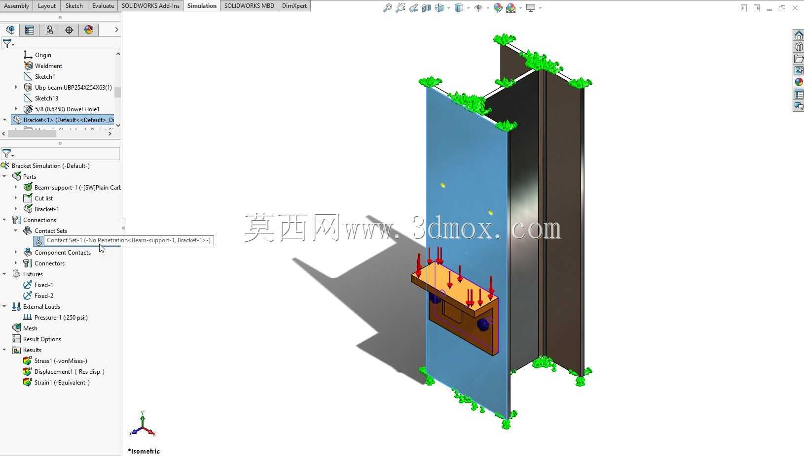 实际问题解决-使用Soldiwork进行支架模拟