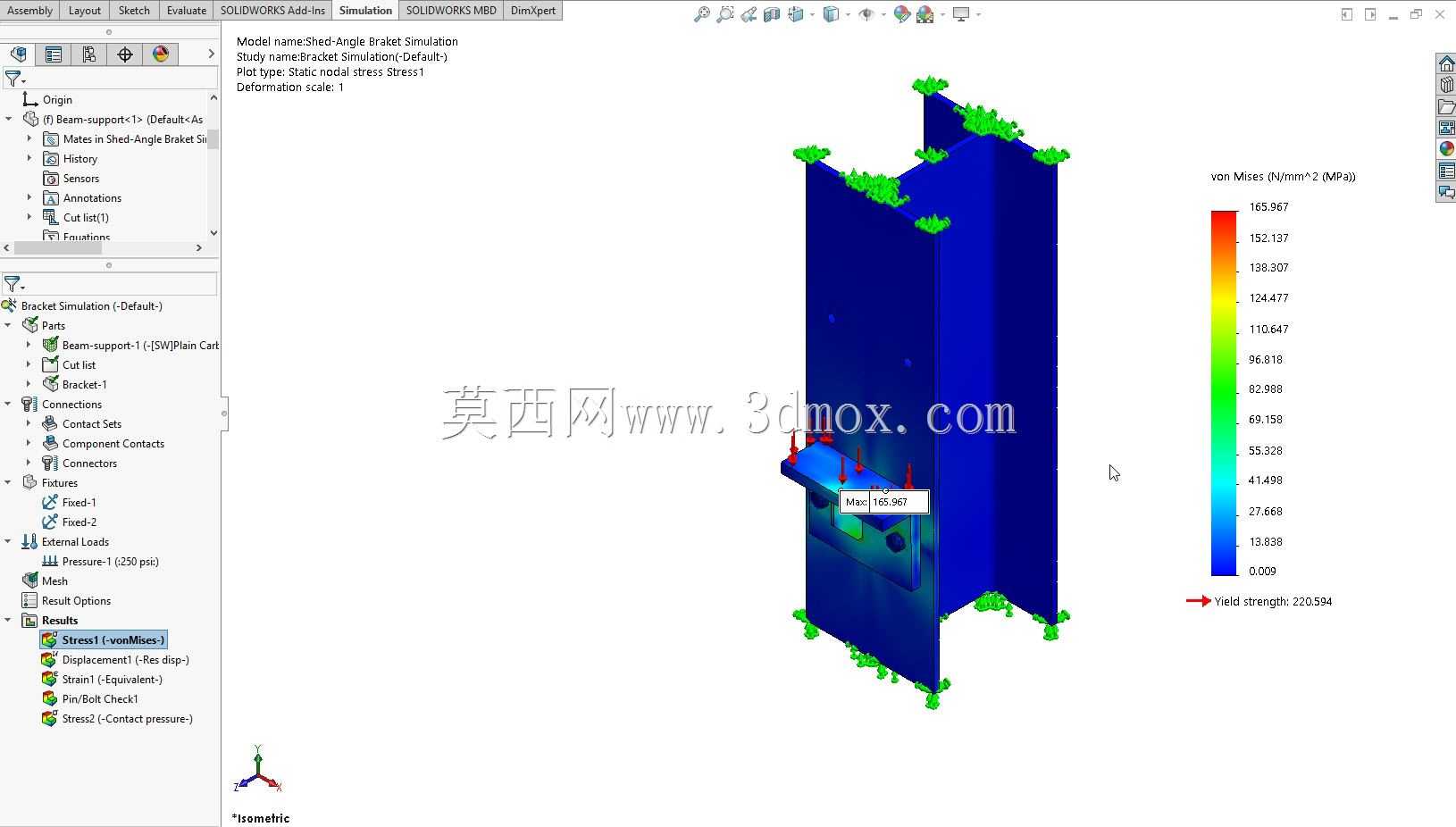 实际问题解决-使用Soldiwork进行支架模拟