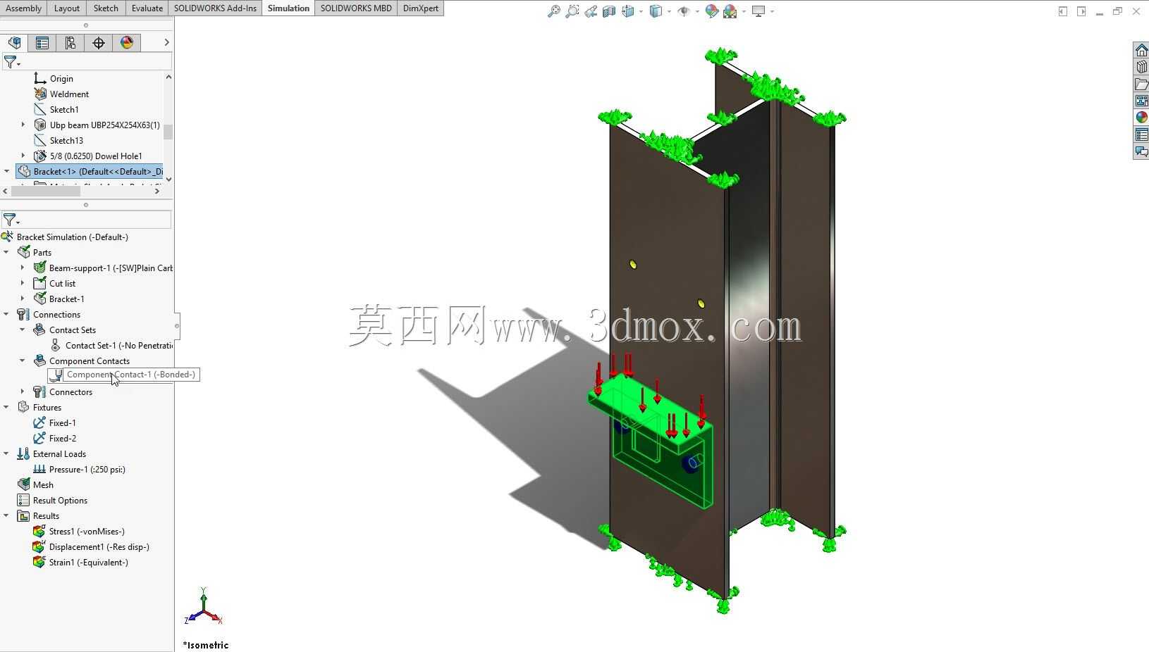 实际问题解决-使用Soldiwork进行支架模拟