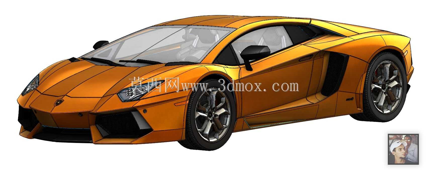 金色兰博基尼Aventador LP-700,带车辆模拟