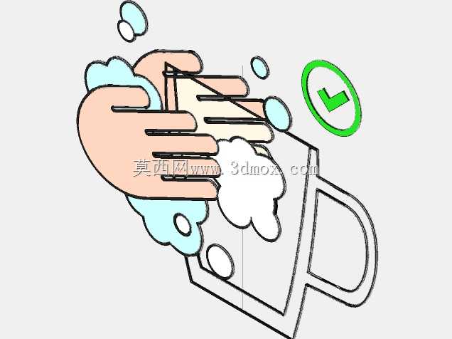 图标,易碎玻璃-请勿-仅手洗