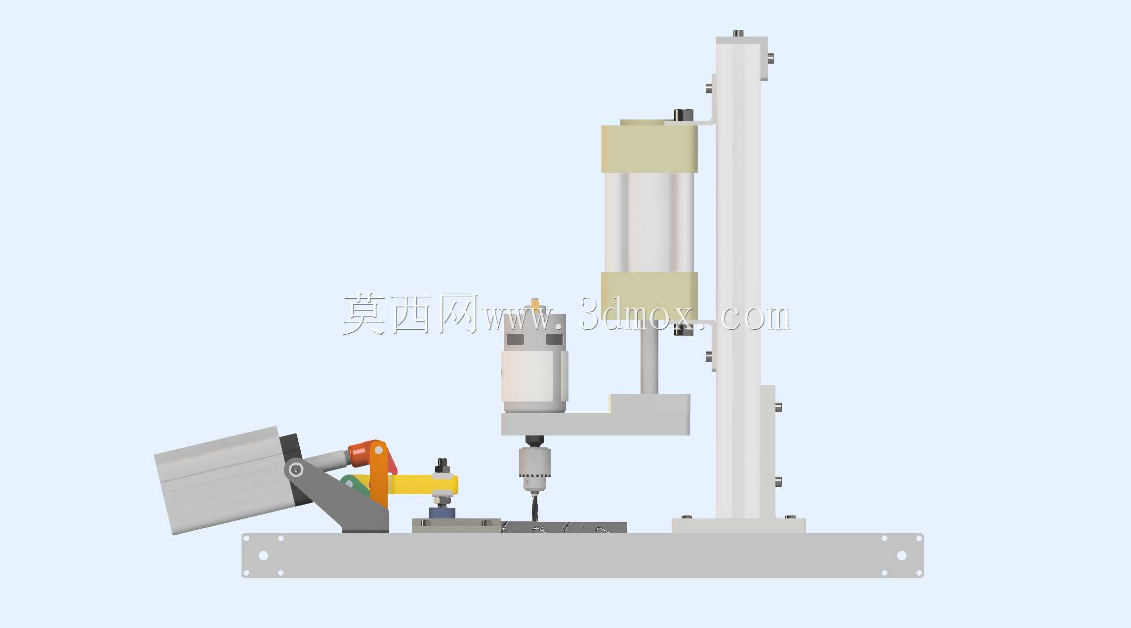 气动气缸半自动钻孔。