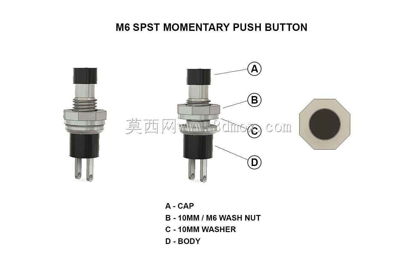瞬时按钮开关-SPST-M6