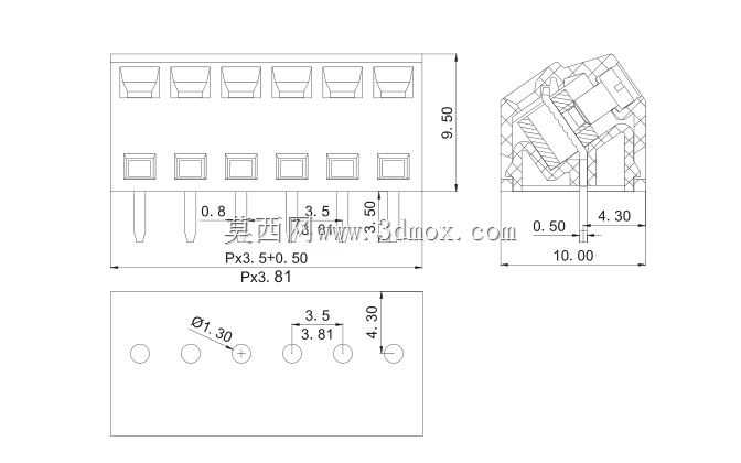 用于PCB的45°螺钉接线板(凯发电子)