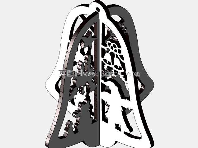 3D圣诞木制装饰钟