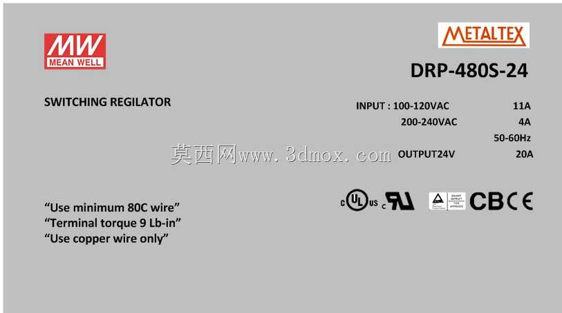 MeanWell电源DRP-480S-24