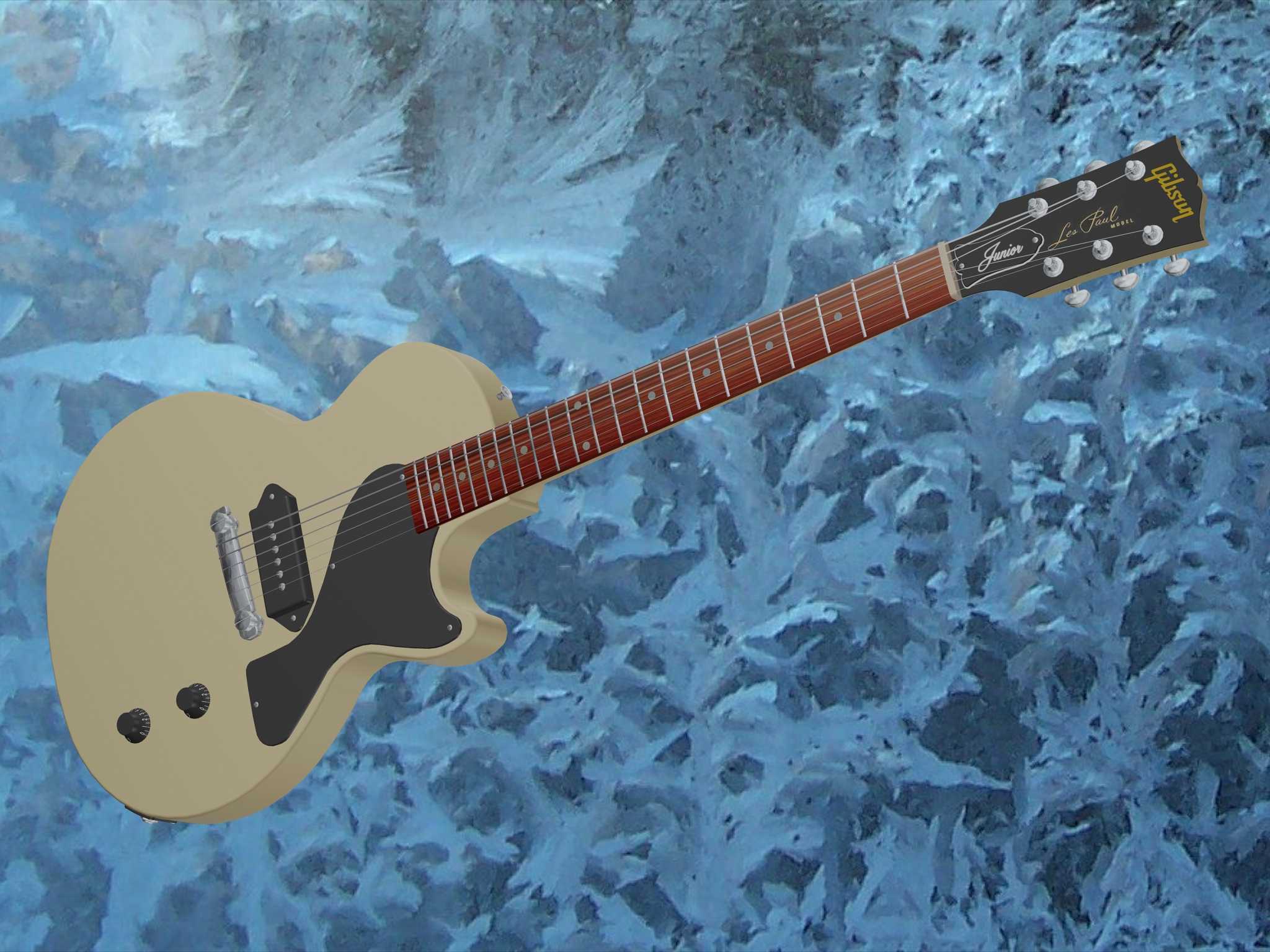 1958年Gibson Les Paul Junior(电视白)-AutoCAD 2008