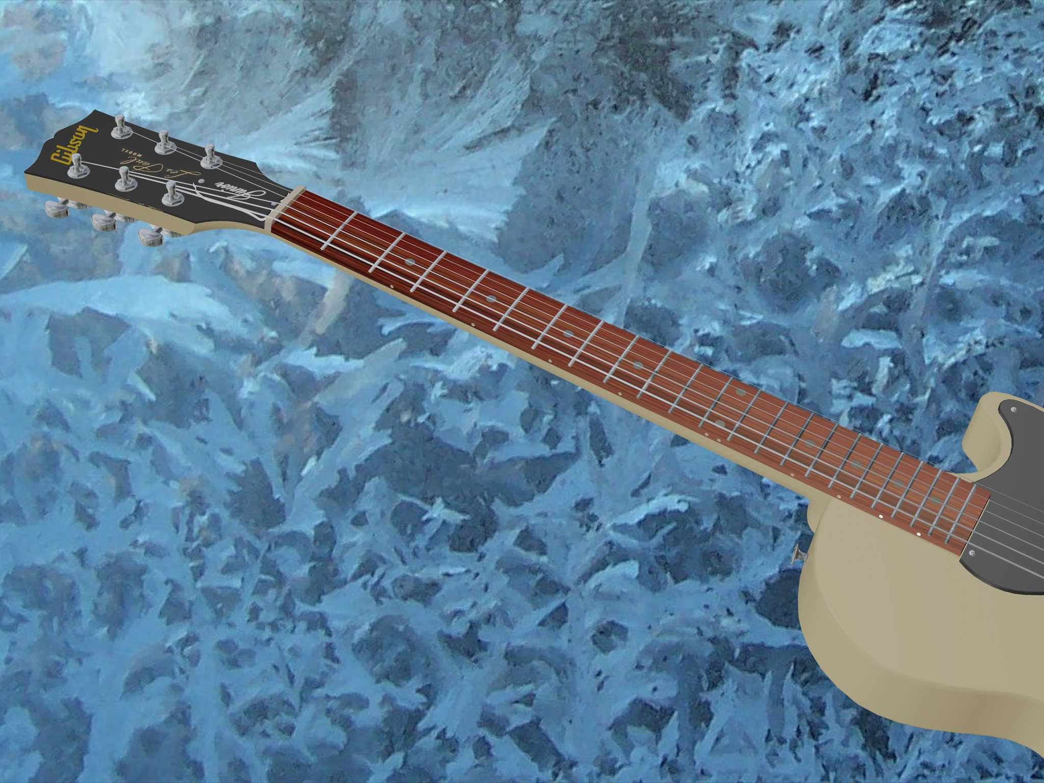 1958年Gibson Les Paul Junior(电视白)-AutoCAD 2008