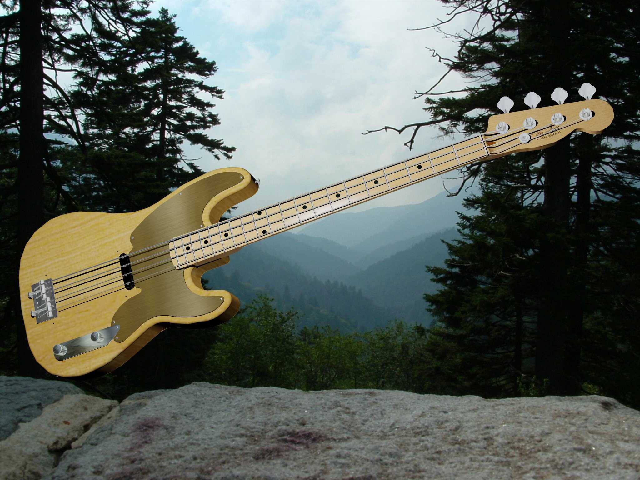 Fender Telecaster Bass-AutoCAD 2008