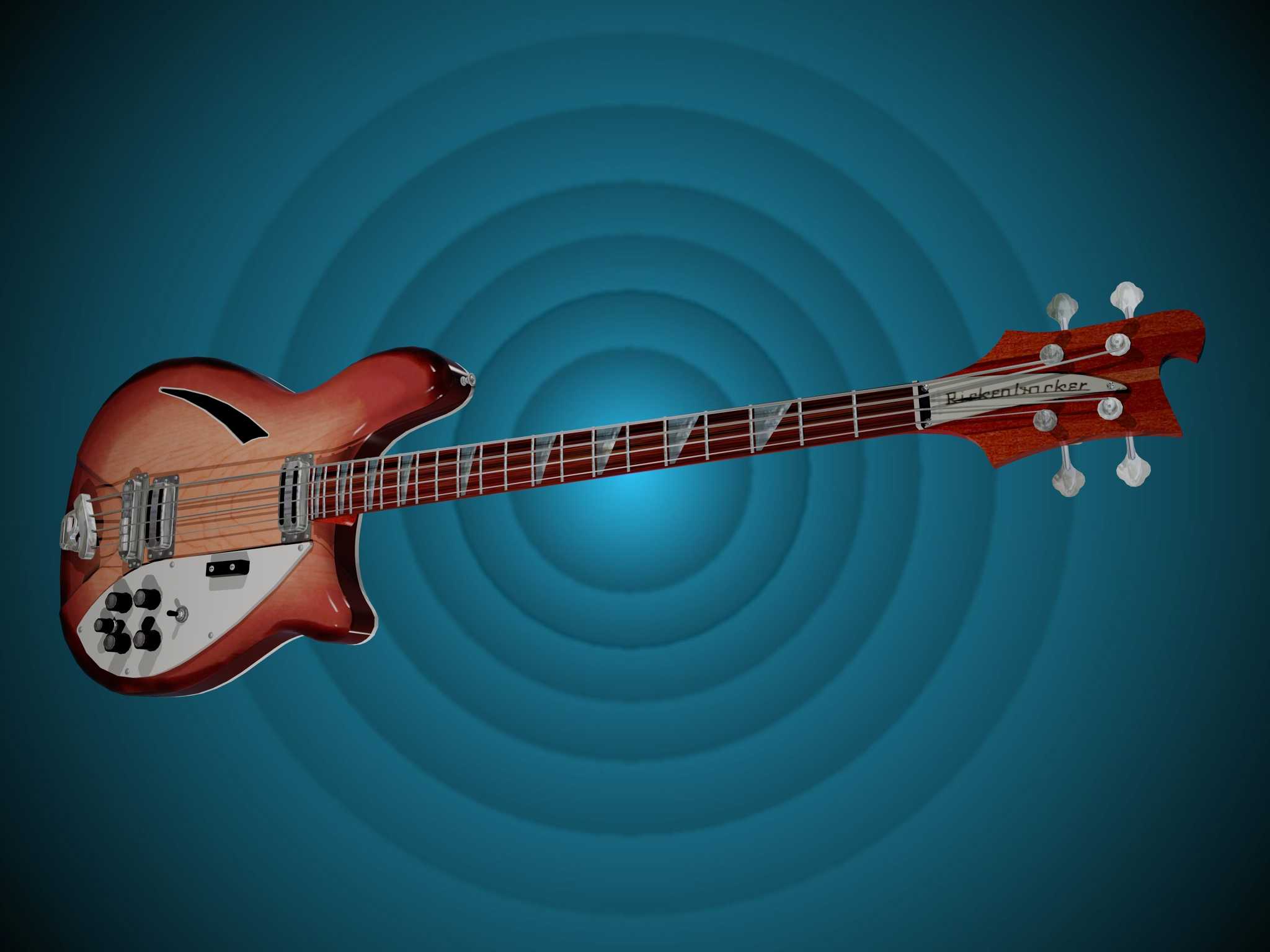 Rickenbacker 4005半空心车身低音-AutoCAD 2008