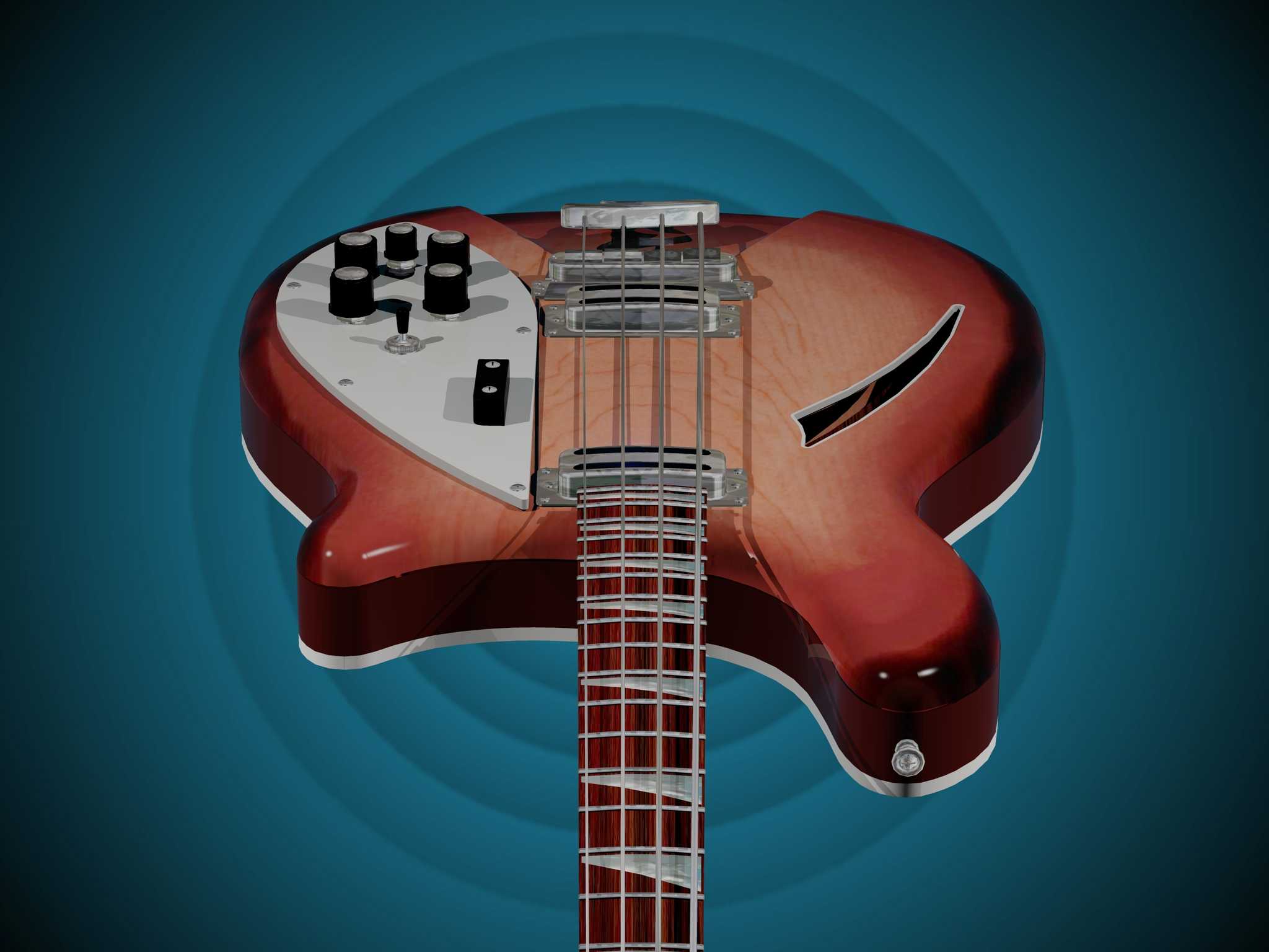Rickenbacker 4005半空心车身低音-AutoCAD 2008