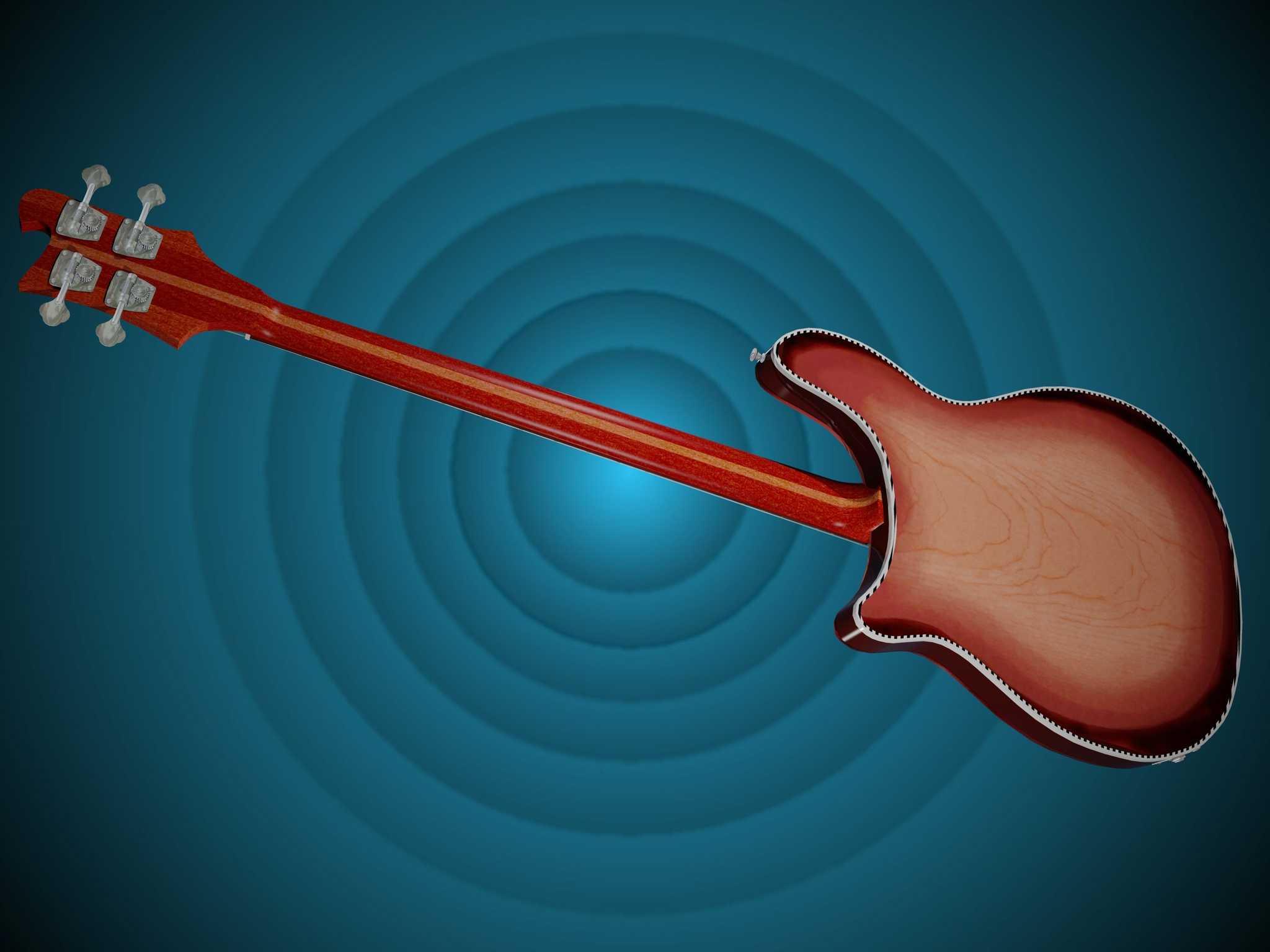 Rickenbacker 4005半空心车身低音-AutoCAD 2008