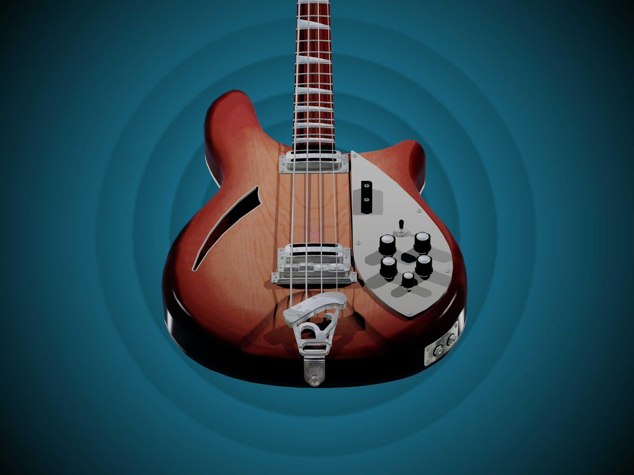 Rickenbacker 4005半空心车身低音-AutoCAD 2008
