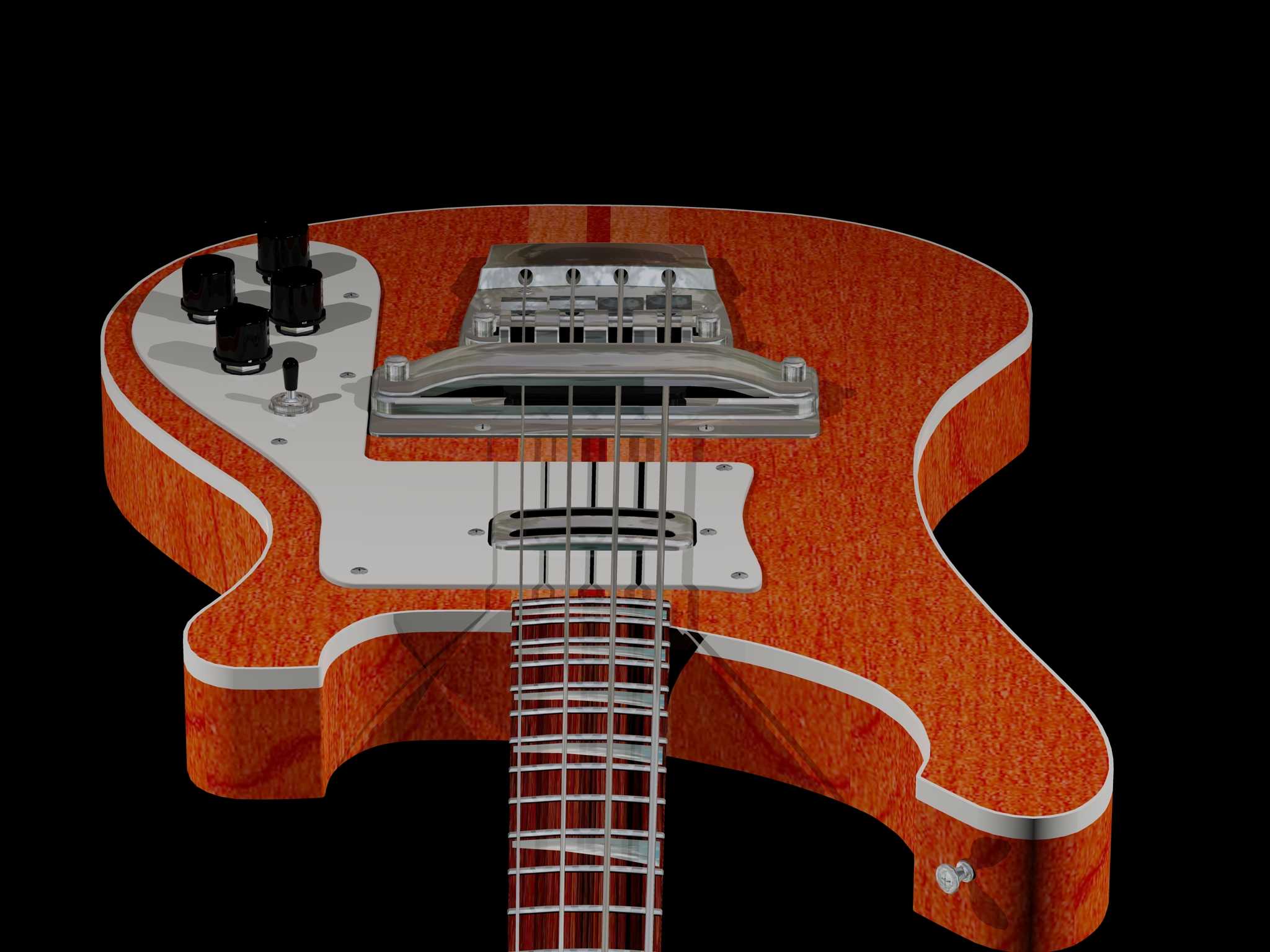 Rickenbacker 4001 Bass-AutoCad 2008
